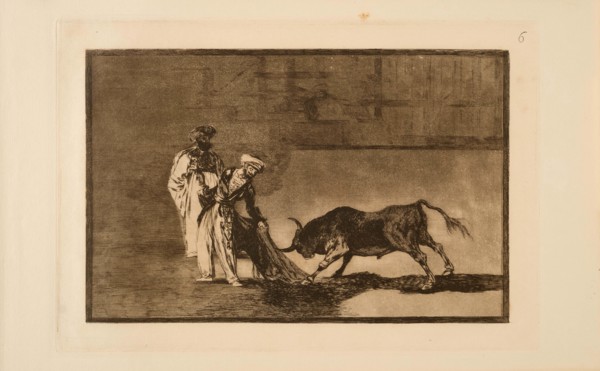 La Tauromaquia: The Moors make a different play in the ring calling the bull with..., 1815-1816. Creator: Goya, Francisco, de (1746-1828).