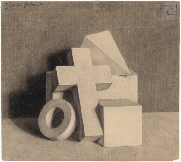 Still Life with Geometric Models, 1879. Creator: Hammershøi, Vilhelm (1864-1916).
