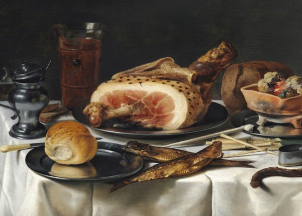 Still Life with Ham, 1625. Creator: Claesz, Pieter (c. 1597-1660).