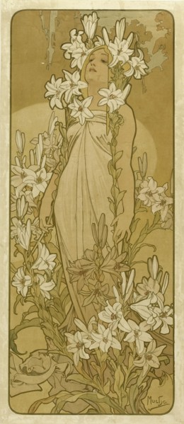 The lily (From the Series Flowers), 1898. Creator: Mucha, Alfons Marie (1860-1939).