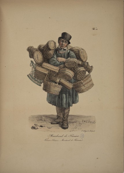 Basket seller. From the Series "Cris de Paris" (The Cries of Paris), 1815. Creator: Vernet, Carle (1758-1836).