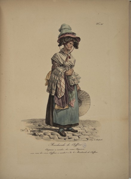 Rag seller. From the Series "Cris de Paris" (The Cries of Paris), 1815. Creator: Vernet, Carle (1758-1836).