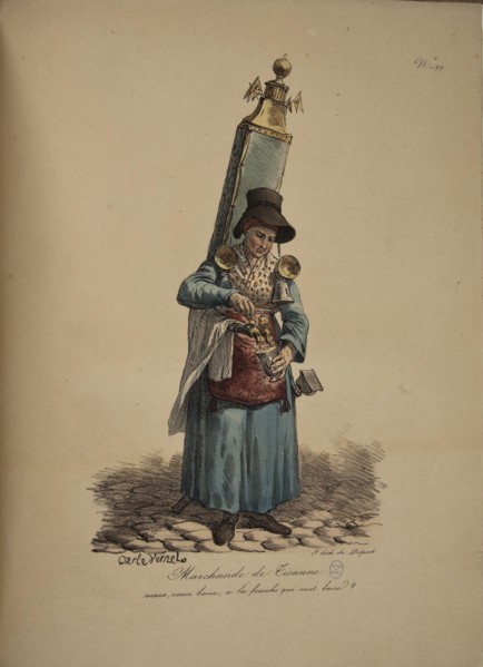 Herbal tea seller. From the Series "Cris de Paris" (The Cries of Paris), 1815. Creator: Vernet, Carle (1758-1836).