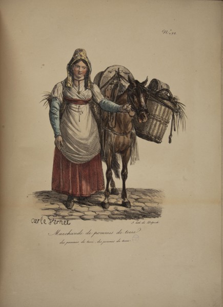Potato seller. From the Series "Cris de Paris" (The Cries of Paris), 1815. Creator: Vernet, Carle (1758-1836).