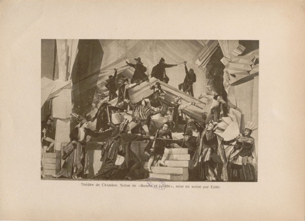 Scene from the play Romeo and Juliet by W. Shakespeare in the Moscow Kamerny Theatre, 1921. Creator: Anonymous.