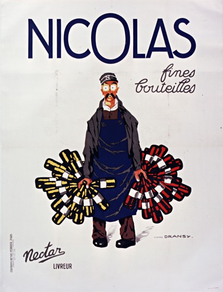 Nicolas fines bouteilles , 1940s. Creator: Dransy, Jules Isnard (1883-1945).