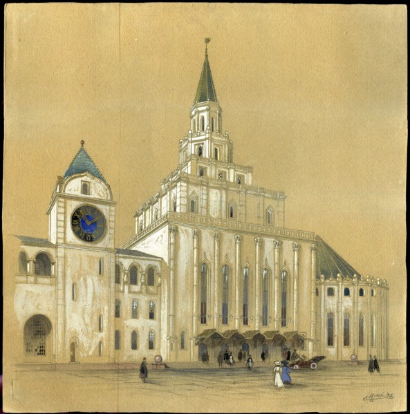 Project for the Kazan Railway Station in Moscow, 1912. Creator: Schtschussew, Alexei Wiktorowitsch (1894-1949).