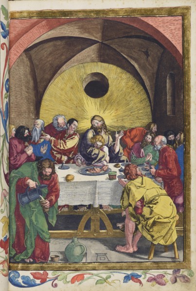 Christ's Last Supper with his disciples. From the Great Passion (Passio domini nostri Jesu), 1511. Creator: Dürer, Albrecht (1471-1528).