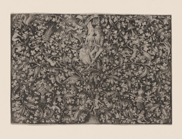 Ornament with two lovers, c.1495. Creator: Meckenem, Israhel van, the Younger (around 1440-1503).