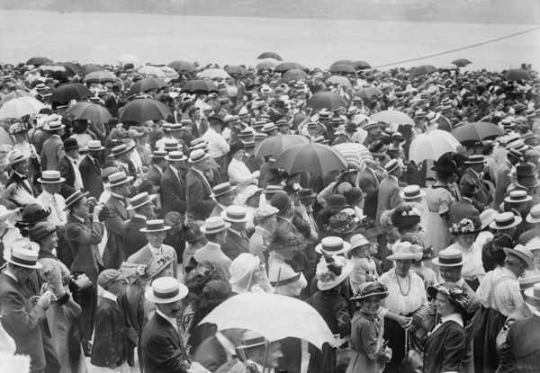 Watching departure - S.S. Imperator, (June 1913?). Creator: Bain News Service.