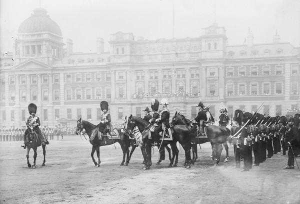 King George V at Trooping of Colors, May 1911. Creator: Bain News Service.