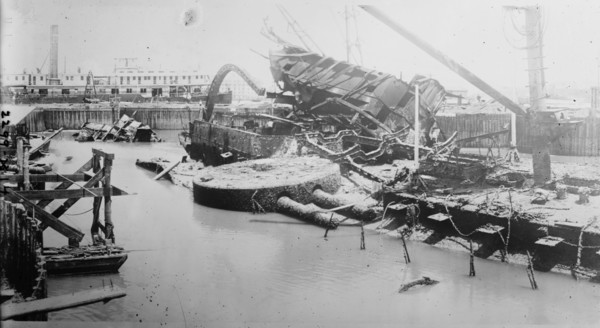 Bow of USS Maine, between c1910 and c1915. Creator: Bain News Service.