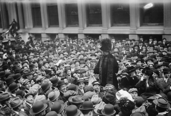 Mrs. Pankhurst in Wall St., 1911. Creator: Bain News Service.