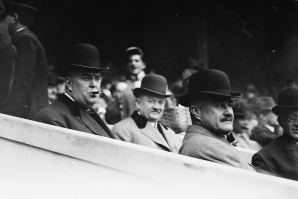 Ban Johnson, Garry Herrman, Thos. Lynch, World Series N.Y., 1911. Creator: Bain News Service.