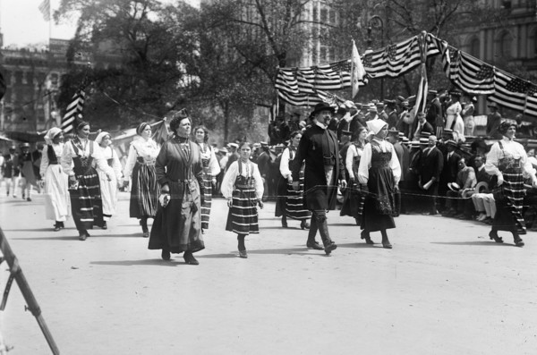 Swedish division in Olympic Parade, 1912. Creator: Bain News Service.