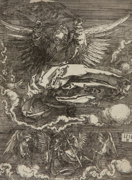 Sudarium Spread Out By An Angel, 1516. Creator: Albrecht Durer.