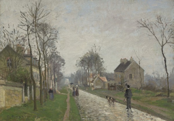 Route De Versailles, Louveciennes, Rain Effect, 1870. Creator: Camille Pissarro.