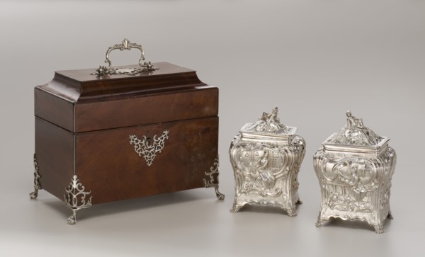 Pair Of Tea Canisters With Case, 1769/70. Creator: Pierre Gillois.