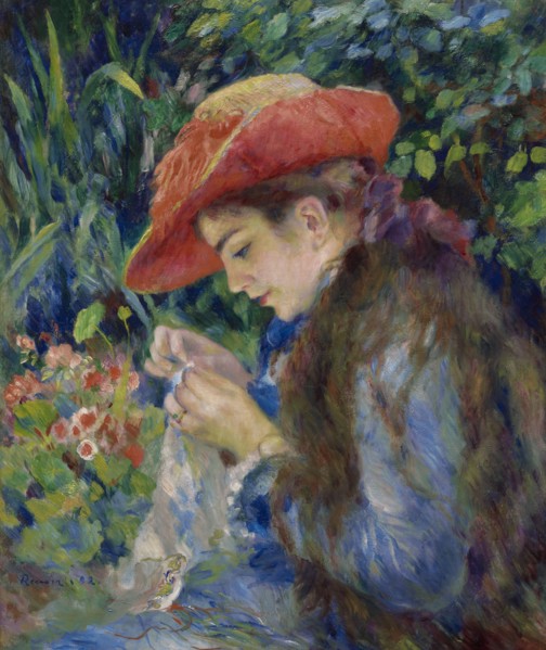 Marie-Thérèse Durand-Ruel Sewing, 1882. Creator: Pierre-Auguste Renoir.