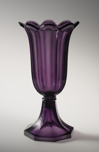 Vase, c1845-65. Creator: Boston and Sandwich Glass Company.