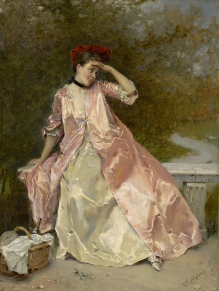 Woman With A Picnic Basket, c1890. Creator: Raimundo de Madrazo y Garreta.