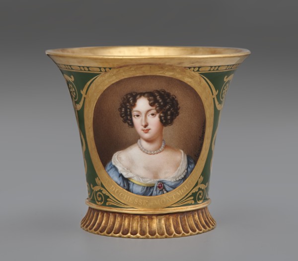 Cup (Tasse Jasmin À Pied Cannelé, 1St Size) With Portrait Of Anna Scott, Duchess..., 1811. Creator: Unknown.