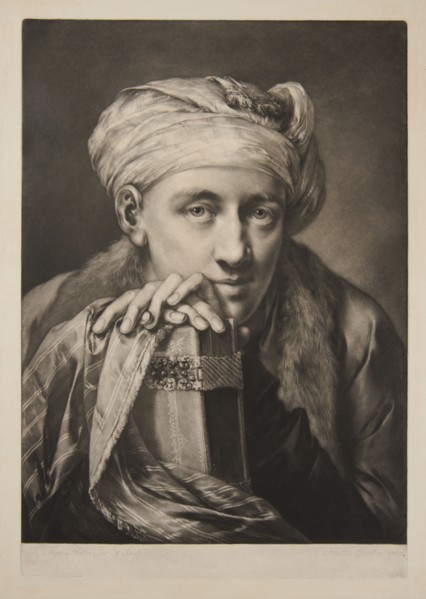 Man Wearing A Turban And Leaning On A Book, 1760. Creator: Thomas Frye.