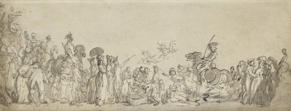 A Review In Hyde Park, c1800. Creator: Thomas Rowlandson.