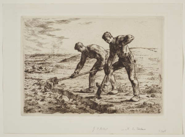 Les bêcheurs (The diggers), 1855-1856. Creator: Jean Francois Millet.