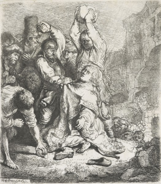 The stoning of St Stephen, 1635, Netherlands. Creator: Rembrandt Harmensz van Rijn.