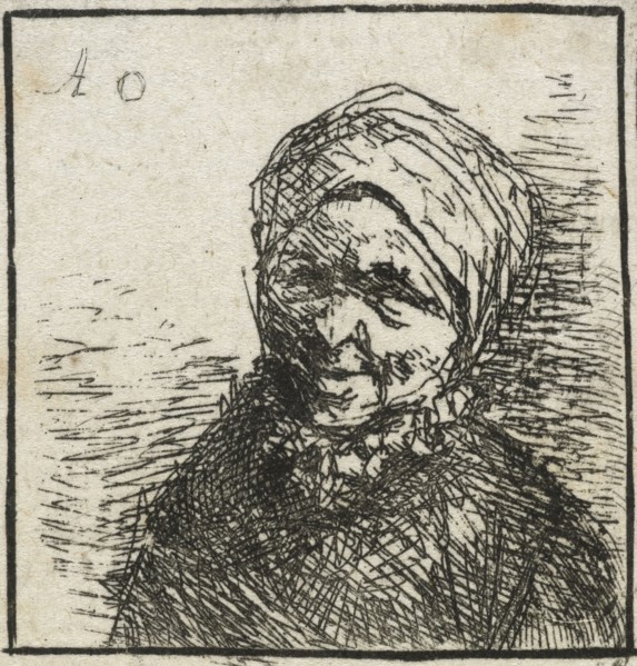 Bust of a peasant, c.1650-52. Creator: Adriaen van Ostade.