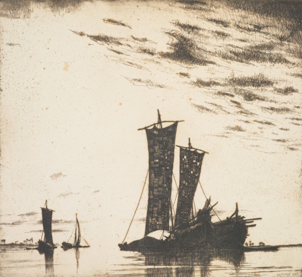 Ragged sails, 1925. Creator: Ernest Stephen Lumsden.