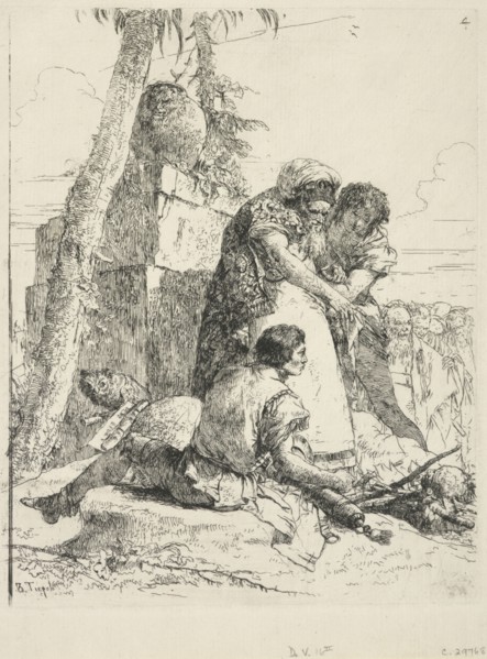 A scene of witchcraft. Plate 4 from: Scherzi di Fantasia (Sktches of Fantasy), 1743-50. Creator: Giovanni Battista Tiepolo.