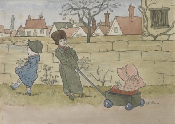 Children playing, 1879. Creator: Catherine Greenaway.