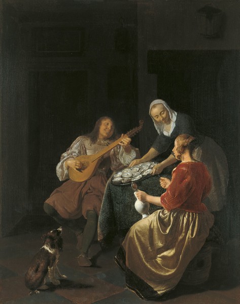 Oyster Eaters, 1665. Creator: Jacob Ochtervelt.
