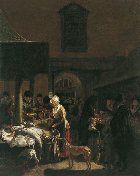 The Old Fish Market on the Dam, Amsterdam, 1650. Creator: Emanuel de Witte.