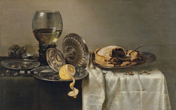 Still Life with Fruit Pie and various Objects, 1634. Creator: Willem Claesz. Heda.