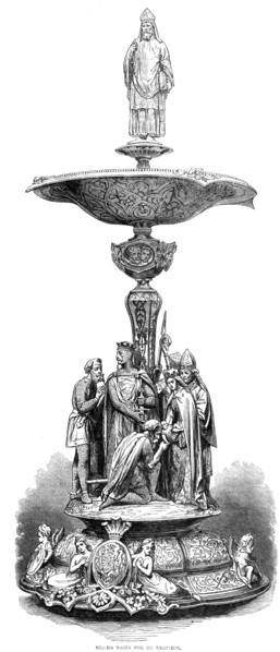 Wedding presents from the Queen to the Princess of Wales: silver tazza..., 1864. Creator: Unknown.
