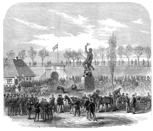 The War in Denmark:...Fredericia - Danish soldiers marching out to meet the Austrians, 1864. Creator: Unknown.