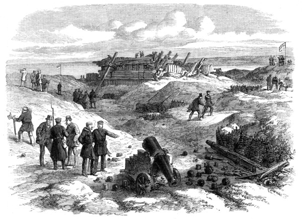 Illustrations of the War in Denmark: interior of No. 4 Redoubt at Düppel, 1864. Creator: Unknown.