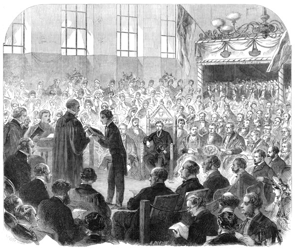 The Prince of Wales at the Apposition of St. Paul's School, on Wednesday, June 15, 1864.  Creator: Mason Jackson.