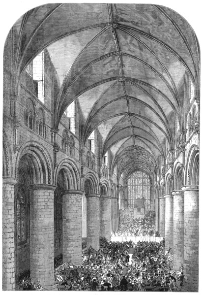 The Gloucester Music Festival: the nave of the Cathedral looking west, 1865. Creator: Unknown.