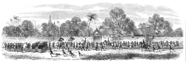 Admiral King's visit to the King of Siam at Bangkok: procession...to the Palace, 1865. Creator: Unknown.