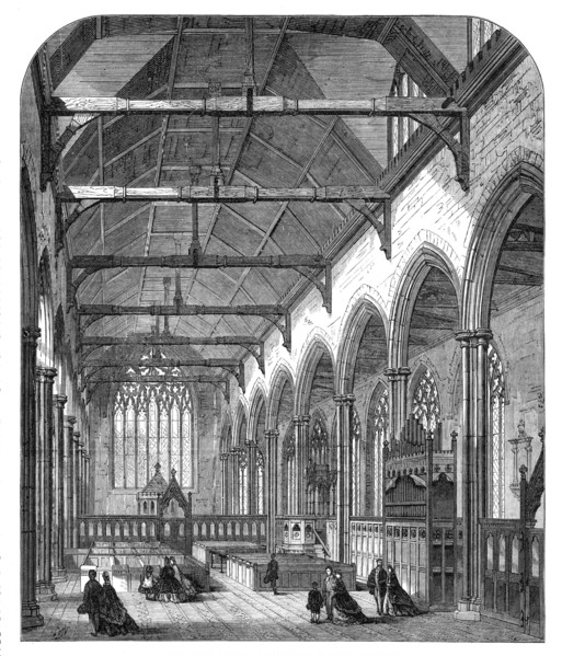 The Dutch Church, Austinfriars, recently restored, 1865. Creator: Unknown.