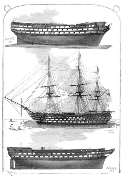 Models of ships in the Naval Gallery at the South Kensington Museum, 1865. Creator: Smyth.