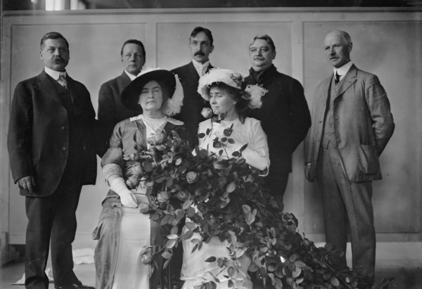 Mrs. Macy, Helen Keller & Committee, Flower Show, 1913. Creator: Bain News Service.