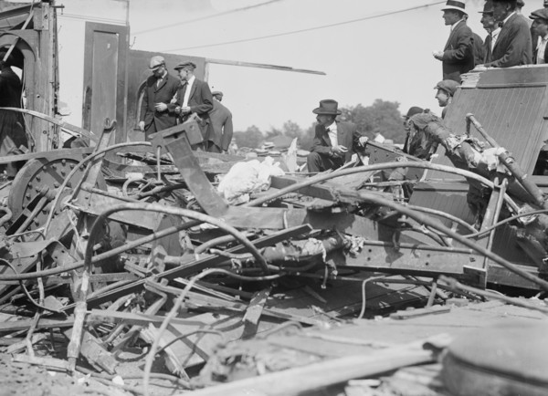 Wreck of car "Chancellor", North Haven, 1913. Creator: Bain News Service.