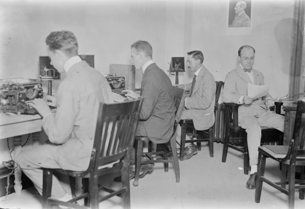 Telegraph Room, Dem. Nat Comm'ee, between c1915 and c1920. Creator: Bain News Service.