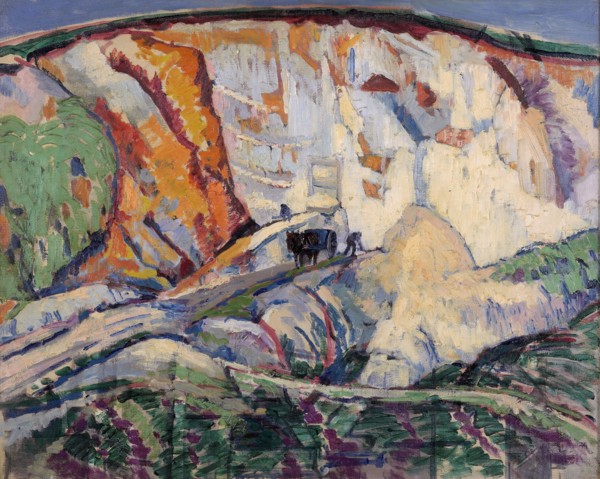 The chalk cliff, 1918. Creator: Frederick James Porter.