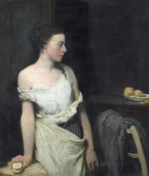 Girl at her toilet,  c1910. Creator: Glyn Warren Philpot.